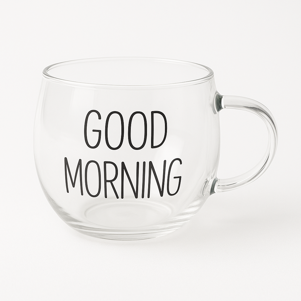 Caneca de Vidro “Good Morning”
