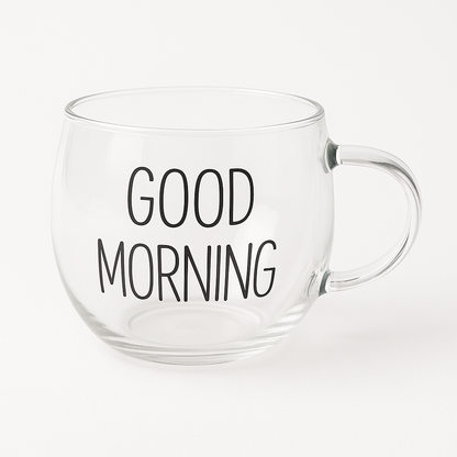 Caneca de Vidro “Good Morning”