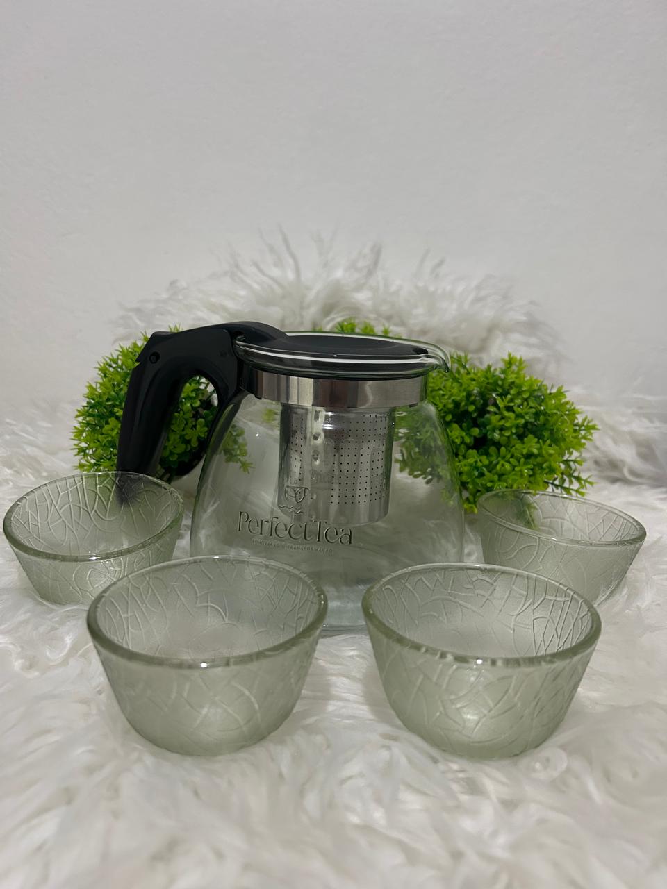 Conjunto Jarra Infusor com 4 copos chá Japonês