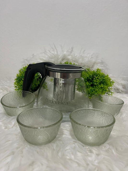 Conjunto Jarra Infusor com 4 copos chá Japonês